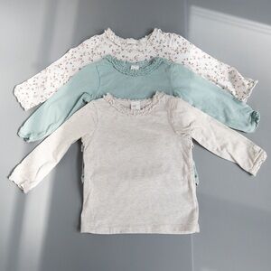 Set of 3 H&M baby long sleeve tops.
